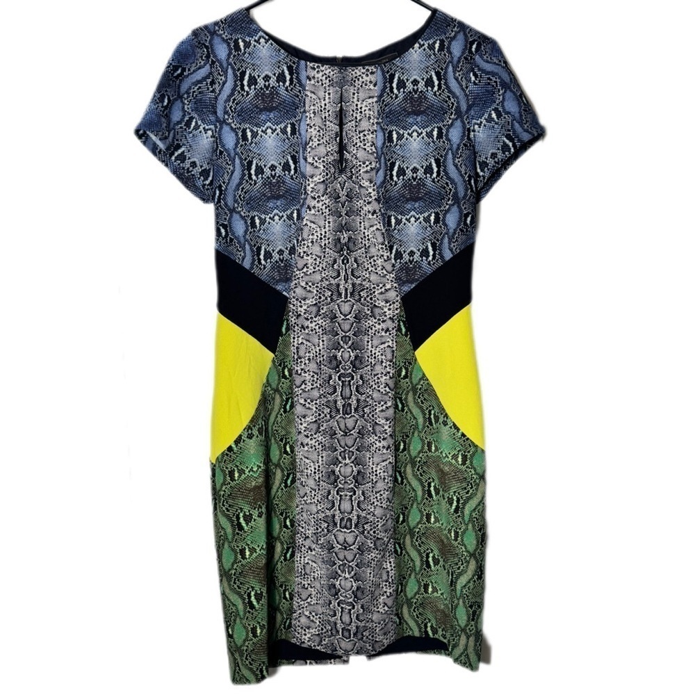 BCBGMaxAzria Animal Print Sheath Dress with Keyhole neck